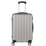 GOMHWAOL Luggage 3 Piece Set Suitcase ABS Material Hardshell Lightweight (Silver Gray)