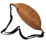 Amerileather Top-grain Cowhide Leather Belted Waist Pack Rust