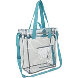 Eastsport Clear Tote Bag (Mint Blue Trim)