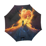 Reverse Umbrella Power Of Love Windproof Anti-UV for Car Outdoor Use