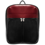 McKlein, L Series, Edison, Top Grain Cowhide Leather, 14" Leather Laptop Slim Backpack, Blk/Red (88136)