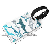 Luggage Tags - Sharks Silhouettes Seamless Pattern Travel Baggage ID Suitcase Labels Accessories