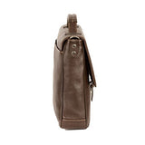 Boconi Tyler Tumbled Brokers Bag in Coffee w/Khaki