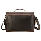 Polare 17'' Mens Full Grain Leather Laptop Briefcase Business Messenger Bag Satchel