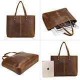 BRASS TACKS Leathercraft Full Crazy Horse Leather Handbag for Men and Women Business Shoulder Bag Vintage Brown Laptop Bag