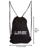 Army Force Gear K-9 Unit Search and Rescue Reusable Canvas Drawstring Bag, Black & White