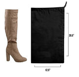 Earthwise Boot Storage Bag Shoe Cover 100% Cotton MADE IN THE USA in Black with Drawstring for storing and protecting boots (Pack of 2)