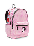 Victoria'S Secret Pink Campus Backpack Cupid Pink Tie Dye With Roses