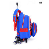Spiderman Six Wheels Trolley Case School Bags Boy Oxford Cloth Vacation Backpack