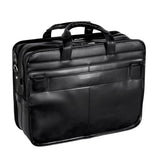 Mckleinusa Franklin 86445 Black Leather 17 Detachable Wheeled Laptop Case Us Patent # 6,595,334