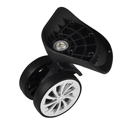 Black Universal Luggage Wheel Replacement Set - 2 Inch Wheels For W024 Series With Screws & Tool