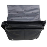 Kenneth Cole Reaction Pebbled Faux Leather Flapover 15" Laptop Messenger Bag, Black, Medium