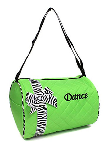 Quilted Duffel Dance Bags (Lime Green)
