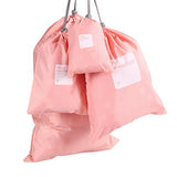 FakeFace Set of 4pcs Waterproof Travel Drawstring Bag Shoes Laundry Underwear Makeup Storage