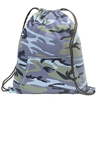 Port & Company Sweatshirt Cinch Pack, Woodland Blue Camo, One Size