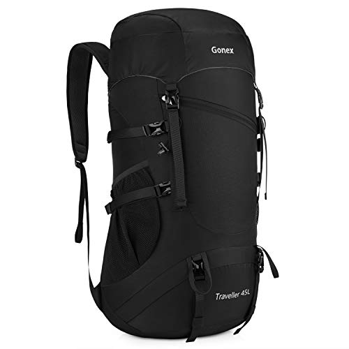 Gonex L Packable Travel Backpack, Lightweight Daypack for Hiking, Camping  & Travelling Black
