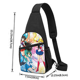 Sai-lor Mo-on Chest Bag Casual Sling Backpack Hiking Daypack Convertible Shoulder Pack