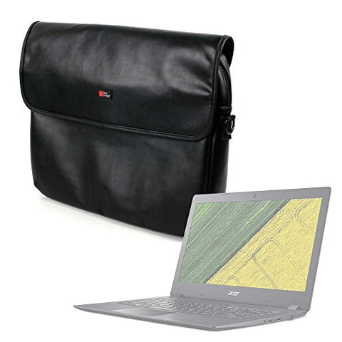 DURAGADGET Luxury PU Leather 15.6" Laptop Zip-up Carry Bag in Black for The Acer Aspire 3