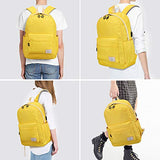 Modoker Travel Laptop Backpack for Women Men, College School Bookbag Vintage Backpack with USB Charging Port, Water Resistant Casual Daypack Fits 15.6 inch Macbook Yellow