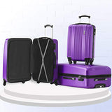 TBWYF Luggage Set 3 Piece Set Suitcase set Spinner Hard shell Lightweight (purple)