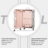 Unitravel Vintage Suitcase Set 26 inch PU Leather Spinner Luggage with 12 inch Train Bag for Women (Light Gray)