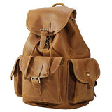 Polare Thick Genuine Leather Backpack Vintage College Laptop Bag