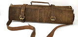 M'Cuero Leather Brown chefs roll bag knife roll leather bag shoulder Bags