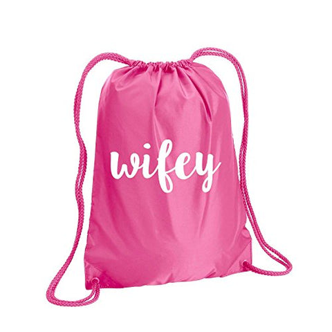 Wifey Cinch Pack In Hot Pink - Large 17X20