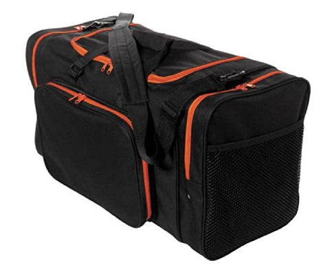 Sassi Designs Team Black 24" Duffel Bag With Orange Zipper Trim
