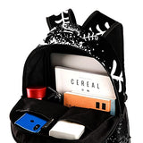 LORVIES Black White Design Softball Lightweight School Classic Backpack Travel Rucksack for Girls Women Kids Teens