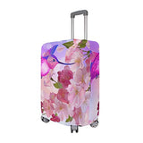 GIOVANIOR Cartoon Hummingbird Peach Blossoms Luggage Cover Suitcase Protector Carry On Covers