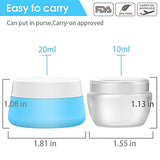 Travel Accessories Bottles Containers Sets, Silicone & PP Cream Jars for toiletries, Compact Travel Size Containers with Hard Sealed Lids for Face Hand Body Cream (5 Pieces)