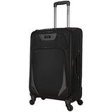 Kenneth Cole Reaction Going Places 24" 600d Polyester Expandable 4-Wheel Spinner Checked Luggage, Black
