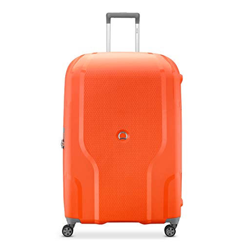 DELSEY Paris Clavel Hardside Expandable Luggage with Spinner Wheels, Orange, Checked-Large 30 Inch