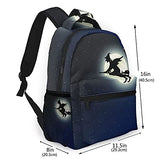 Casual Backpack,Horror Movie Spooky Witch Flying On A Br,Business Daypack Schoolbag For Men Women Teen