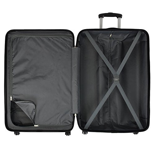 Elite Luggage 3Piece Hardside Spinner Luggage Set, Silver