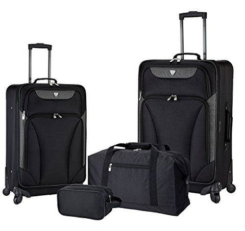 Travelers Club 4 Piece Travel Value Set Includes 25" Spinner Suitcase, 20" Carry-On Luggage, 21"