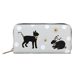 Damara Womens Cat & Rabbit Stitching Spotty Clutch Traval Wallet,Light Grey
