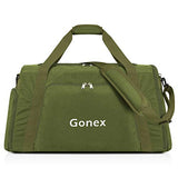 Gonex 60L Travel Duffle Bag, Weekender Overnight Duffel Bag with Shoe Compartment Army Green