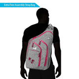 Plus Oversized Sling Backpack For Men Women, Double Layers Rope Strap Bag 28L (Red)