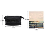 ABage Cosmetic Bag Waterproof Travel Makeup Shaving Grooming Toiletry Bag Dopp Kit, Black