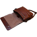Floto Firenze Messenger Bag in Brown Full Grain Calfskin Leather - Large