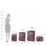 Steve Madden Midsize Softside Expandable Luggage With Spinner Wheels (24In, Dark Purple)