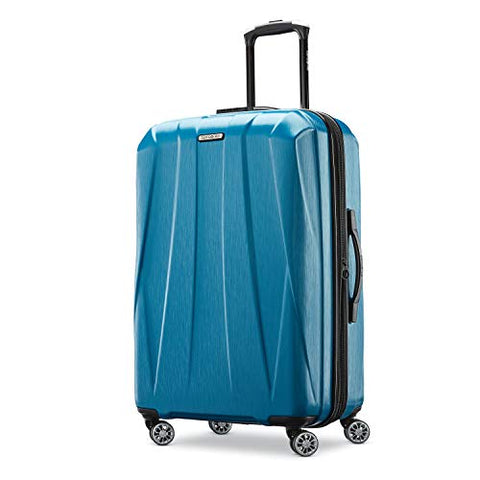 Samsonite Centric 2 Hardside Expandable Luggage with Spinner Wheels, Caribbean Blue, Checked-Medium 24-Inch