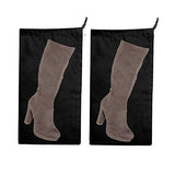 Earthwise Boot Storage Bag Shoe Cover 100% Cotton MADE IN THE USA in Black with Drawstring for storing and protecting boots (Pack of 2)