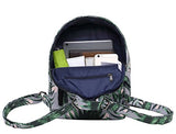 Oletha Mini Daypack Small Backpack Purse | Fits A4 Size Paper | 13"X9"X4" | Polka Leaves