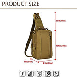 Tactical Military Sling Chest Pack Bag Molle Daypack Laptop Backpack Casual Crossbody Bag (Brown)