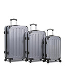 Dejuno Neato 3-Piece Hardside Spinner Combination Lock Luggage Set, Silver