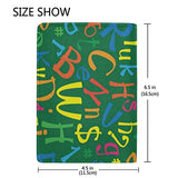 Passport Holder Green English Alphabet Passport Cover Case Wallet Card Storage Organizer for Men