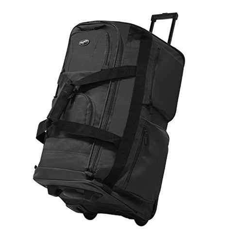 Olympia Luggage 29" 8 Pocket Rolling Duffel Bag (Charcoal Gray W/ Black - Exclusive Color)